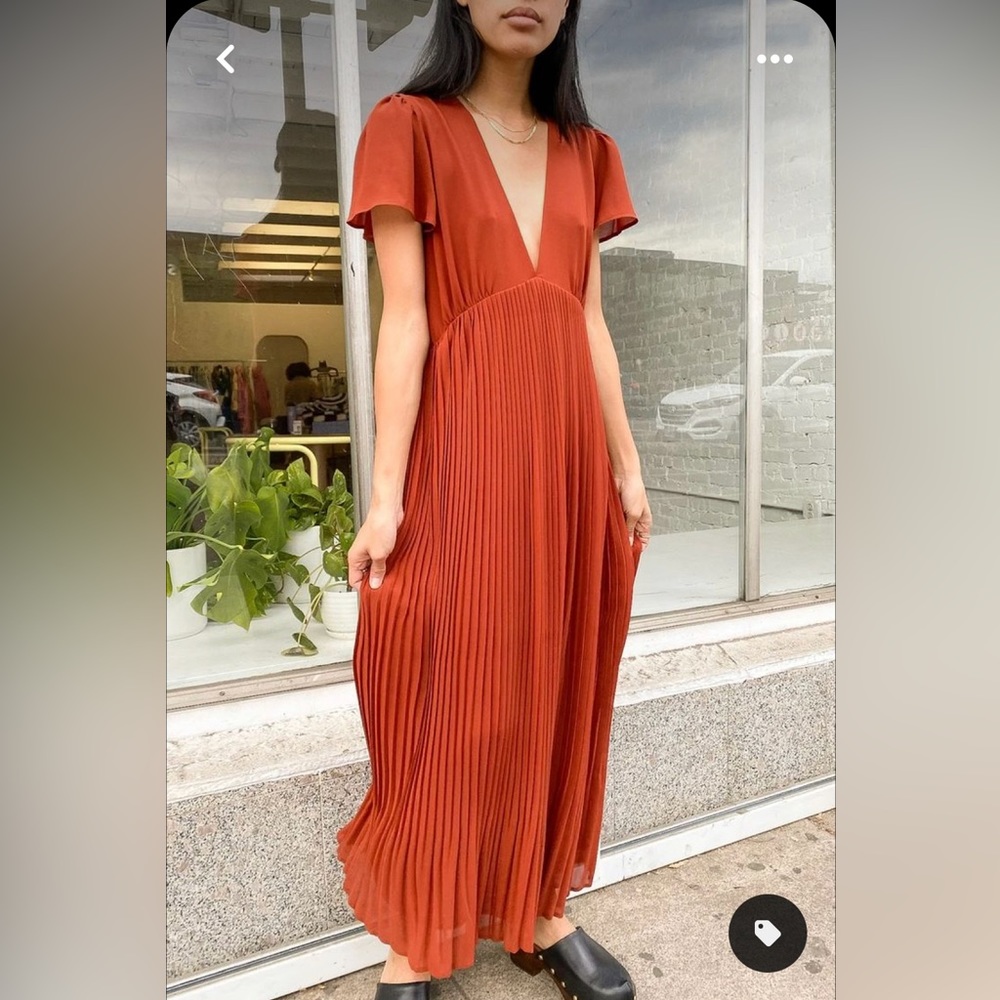 Lisa Says Gah Grace midi dress in cognac